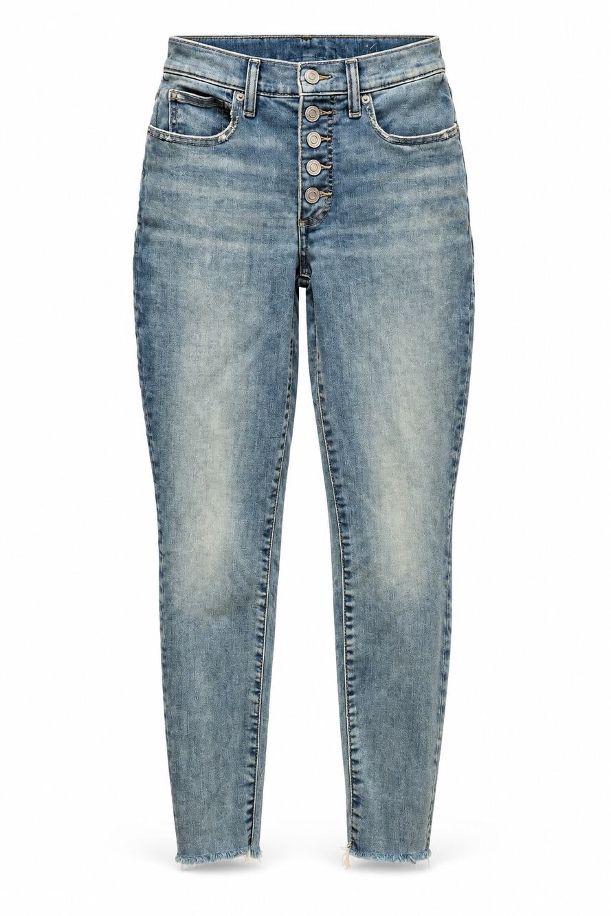Lucky Brand Bridgette High-Rise Skinny Jeans Size 2/26 Light Wash Raw Hem Ankle